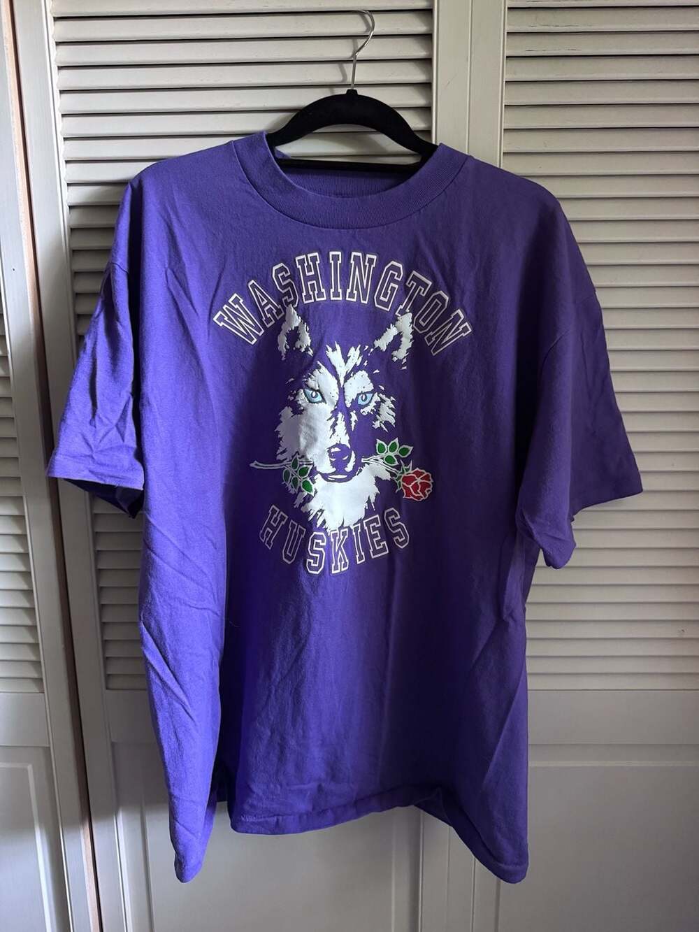 Vintage 90s Oneita Washington Huskies Rose Graphic T-Shirt XL